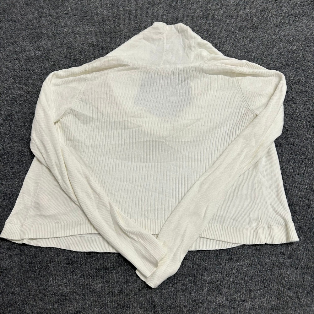 Victoria's Secret Sweater Womens Size L White Viscose Cashmere Ribbed Cowl Neck